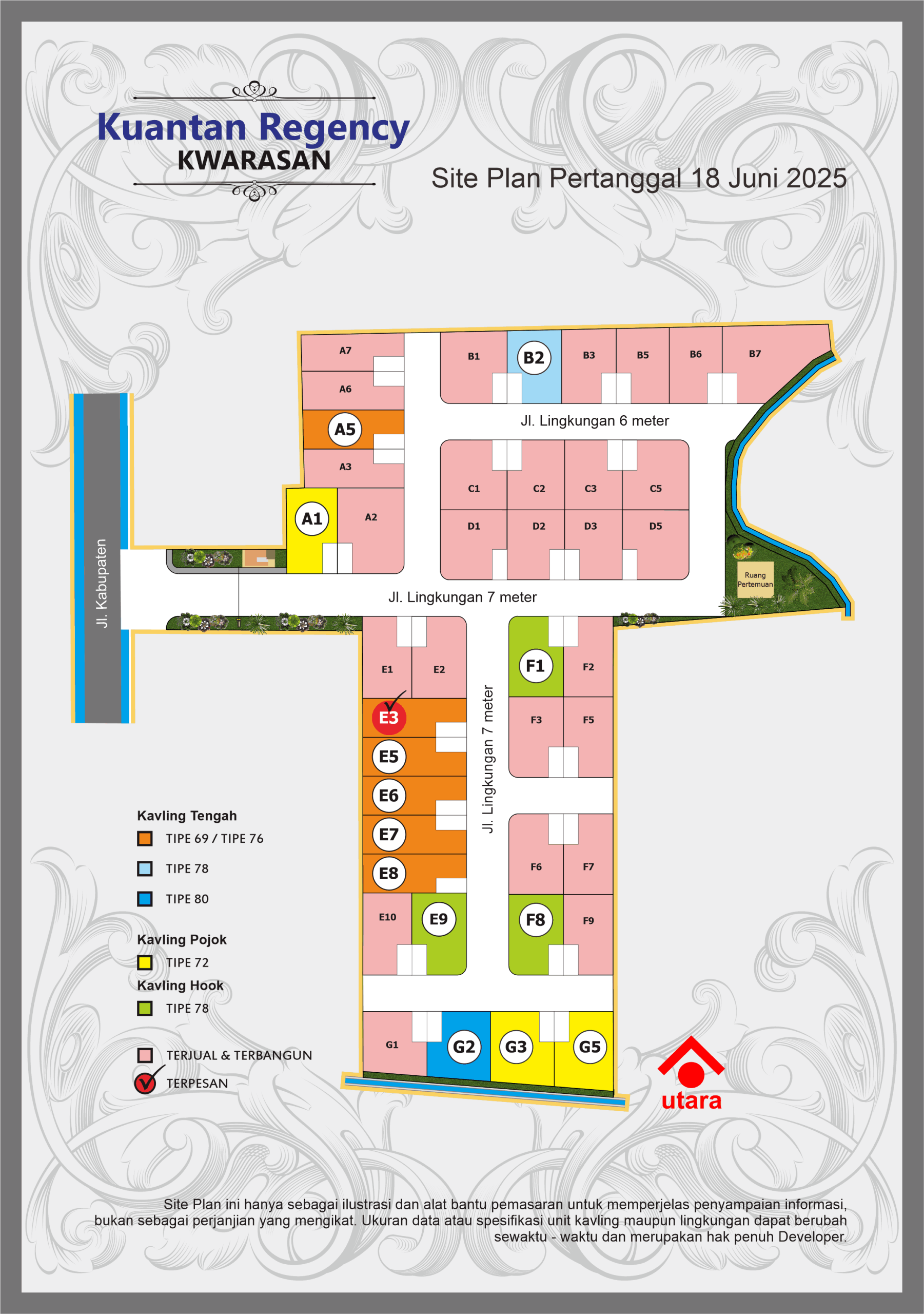 Site Plan Perumahan Kuantan Regency Kwarasan