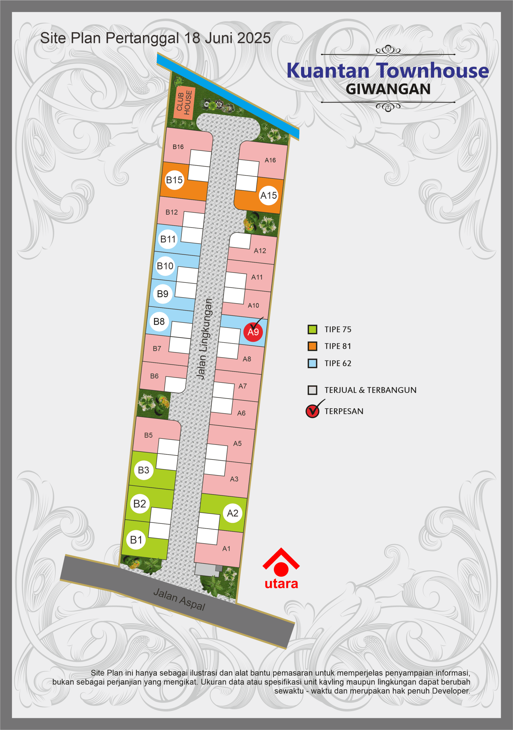 Site Plan Kuantan Townhouse Giwangan