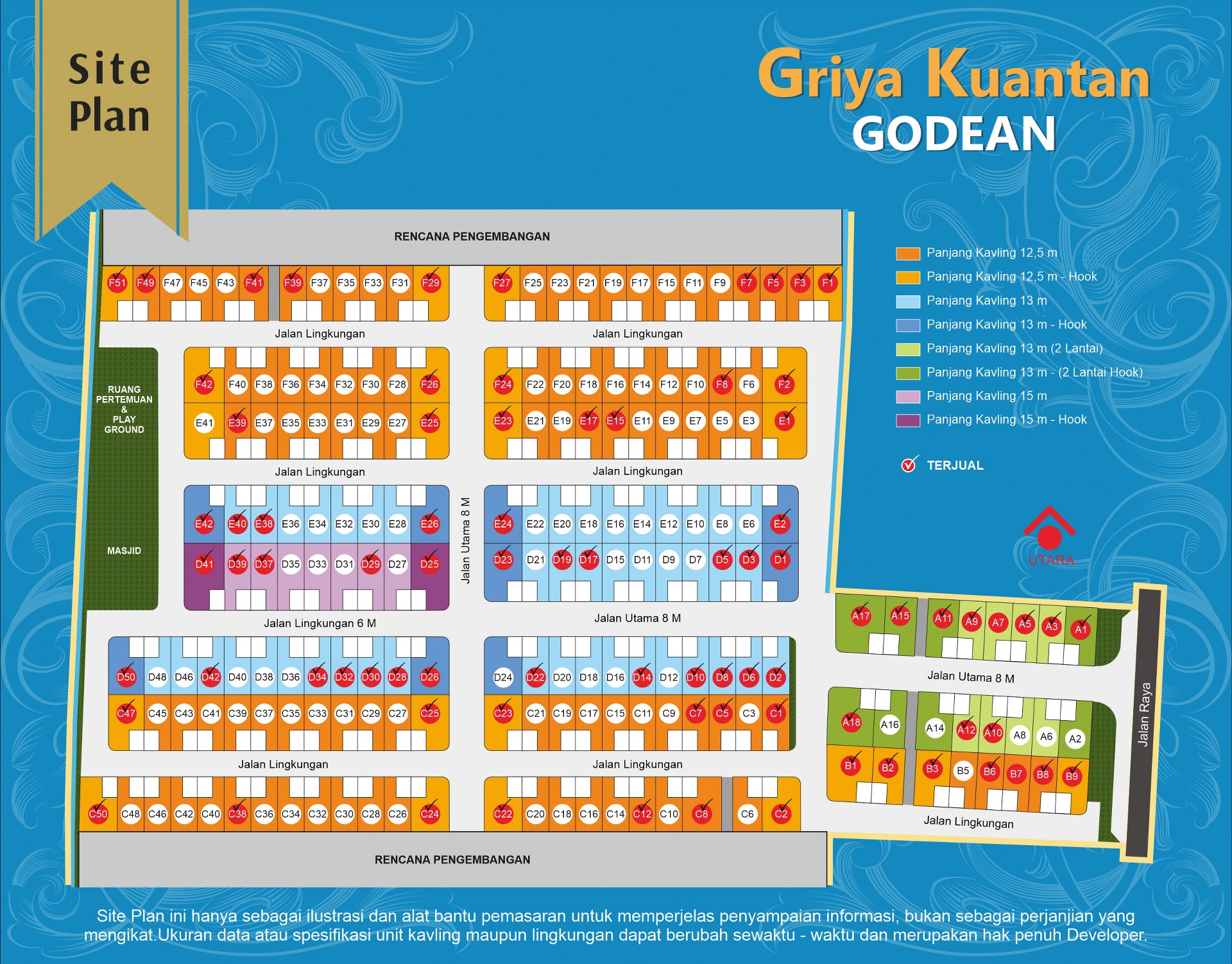 Site Plan Perumahan Jogja 2024, Griya Kuantan Godean