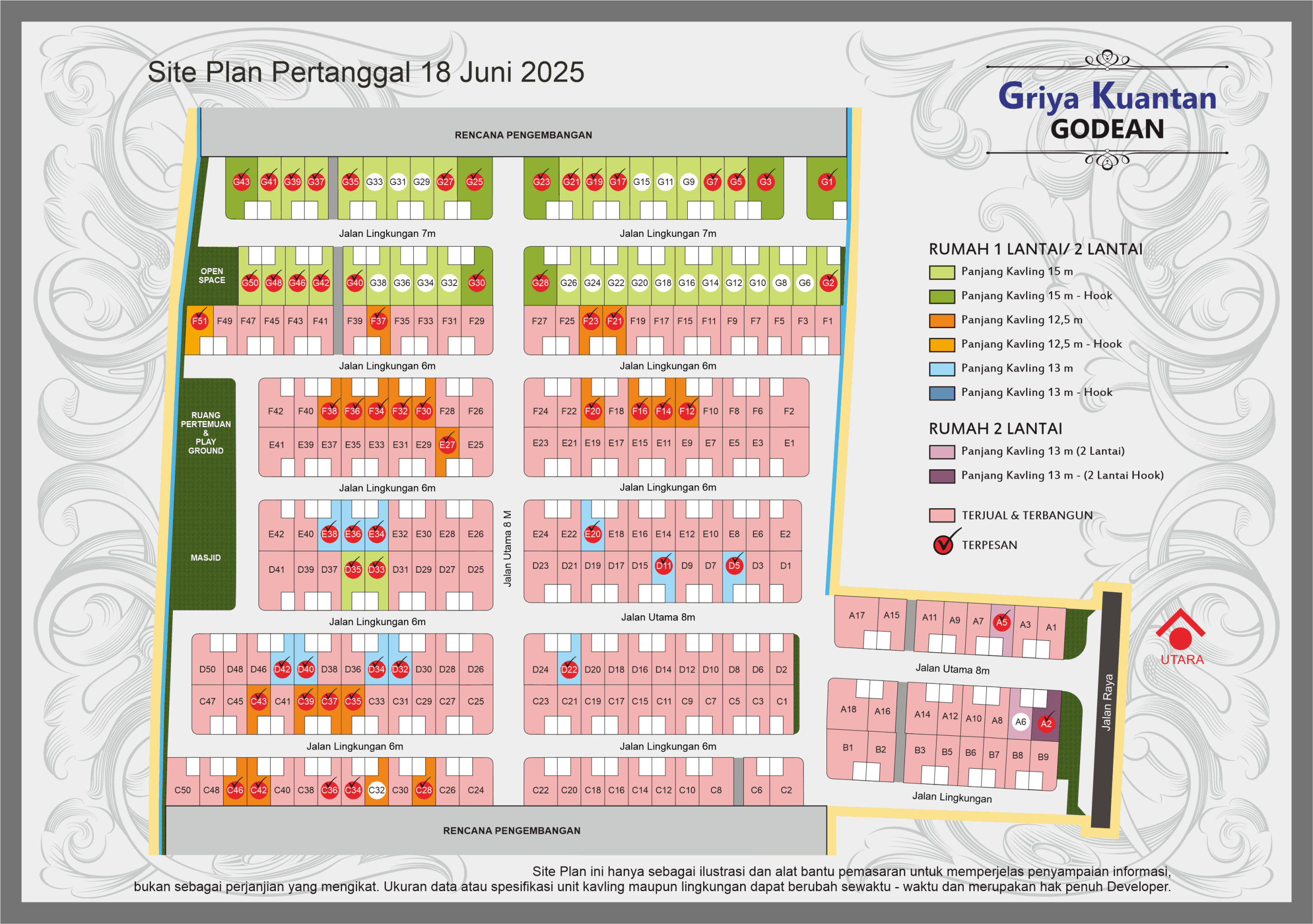 Site Plan Perumahan Jogja 2025, Griya Kuantan Godean